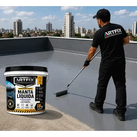 Manta Liquida Emborrachada 18 Kg P/ Área Externa Interna Cinza Acetinado