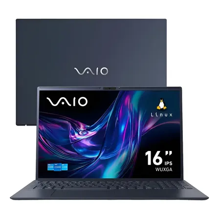 Notebook VAIO FE16 Intel Core i5-1334U - 13ª Gen Linux Debian 12 - 8GB RAM 256GB SSD Tela 16" IPS WUXGA Antirreflexo - Cinza Grafite - VJFE62F11X-B0911H