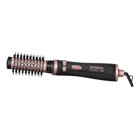 Escova Rotativa Mondial Ceramica Tourmaline Ion 3x1 Erb-01 Rosa 127/220v