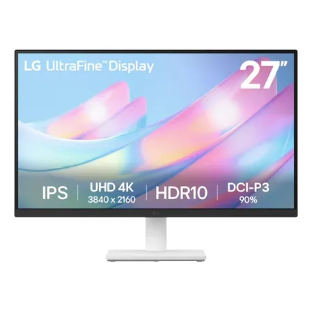 Monitor LG UltraFine - Tela IPS UHD 4K 27", HDR10, DCI-P3 90% , Dynamic Action Sync, Branco– 27US500