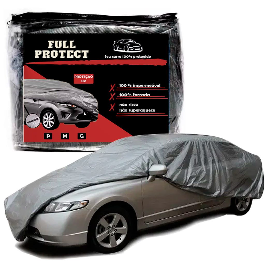 Capa Cobrir Carro Forrada e Grossa Impermeável Proteção Sol e Chuva
