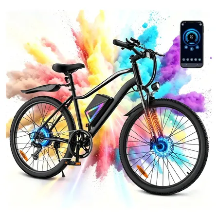 Bicicleta Elétrica Xroymexroy EB3 26" 750W com Bateria 36V, Autonomia 40km, Suspensão Dianteira, Shimano 7 Marchas e APP