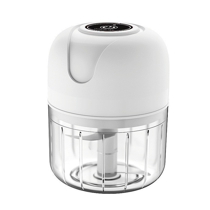 Mini Processador Elétrico de Alimentos Portátil com 3 lâminas de aço inox USB 250 ml Bivolt