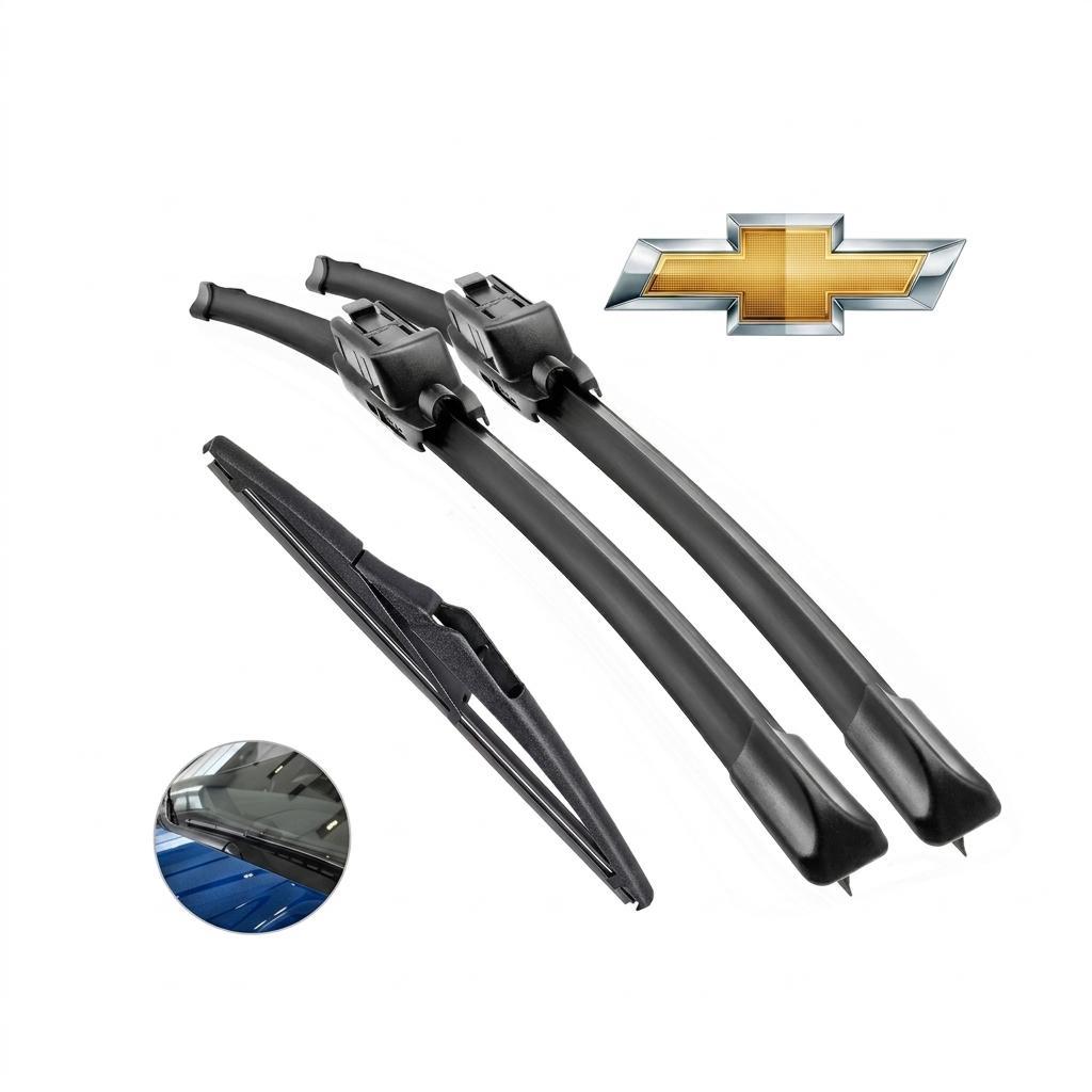 Kit 3 Palhetas Limpador de Parabrisa Paleta Silicone Gm Onix Prisma Cruze Agile Classic Celta Corsa