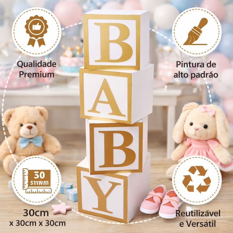 Cubo Baby / Decoração de Festa / Decoração Revelação MDF / Chá de Bebê