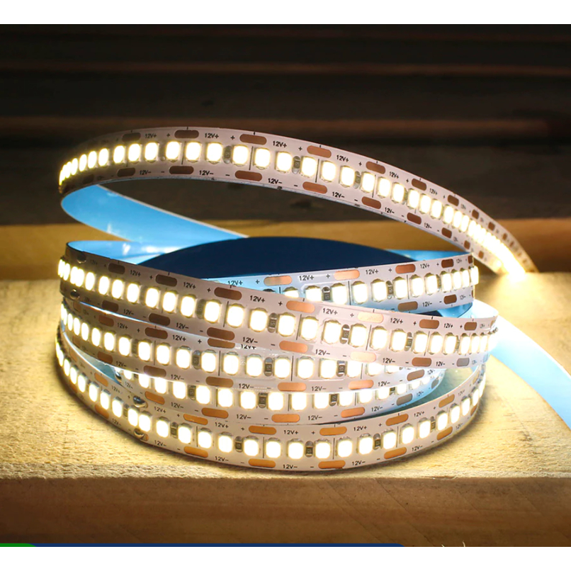 Fita LED SMD 2835 240LED/m 5 Metros PCB Dupla DC12V Autoadesiva IP20 Sem Fonte