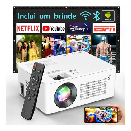 Projetor Profissional Android 4k Portátil 5g Wifi Full Hd
