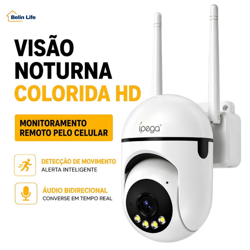 Câmera IP Wi-Fi 3MP KP-CA260 com Rastreamento Humano e Monitoramento pelo Celular