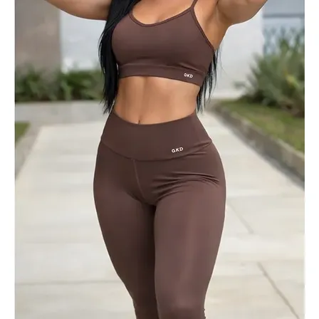 Conjunto Gkd Zero Transparência Legging Cós Alto Top Duplo