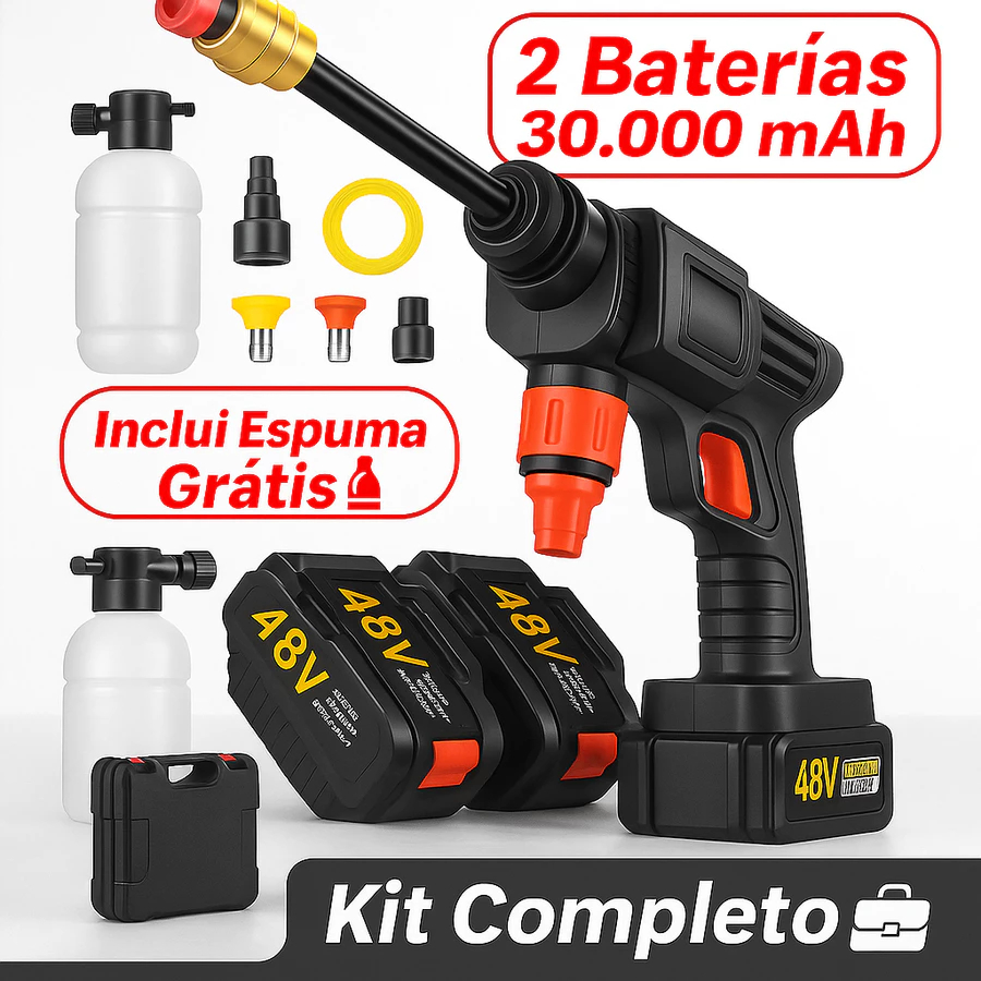 Lavadora de Alta Pressão Bivolt Portátil Profissional Sem Fio Recarregável Original