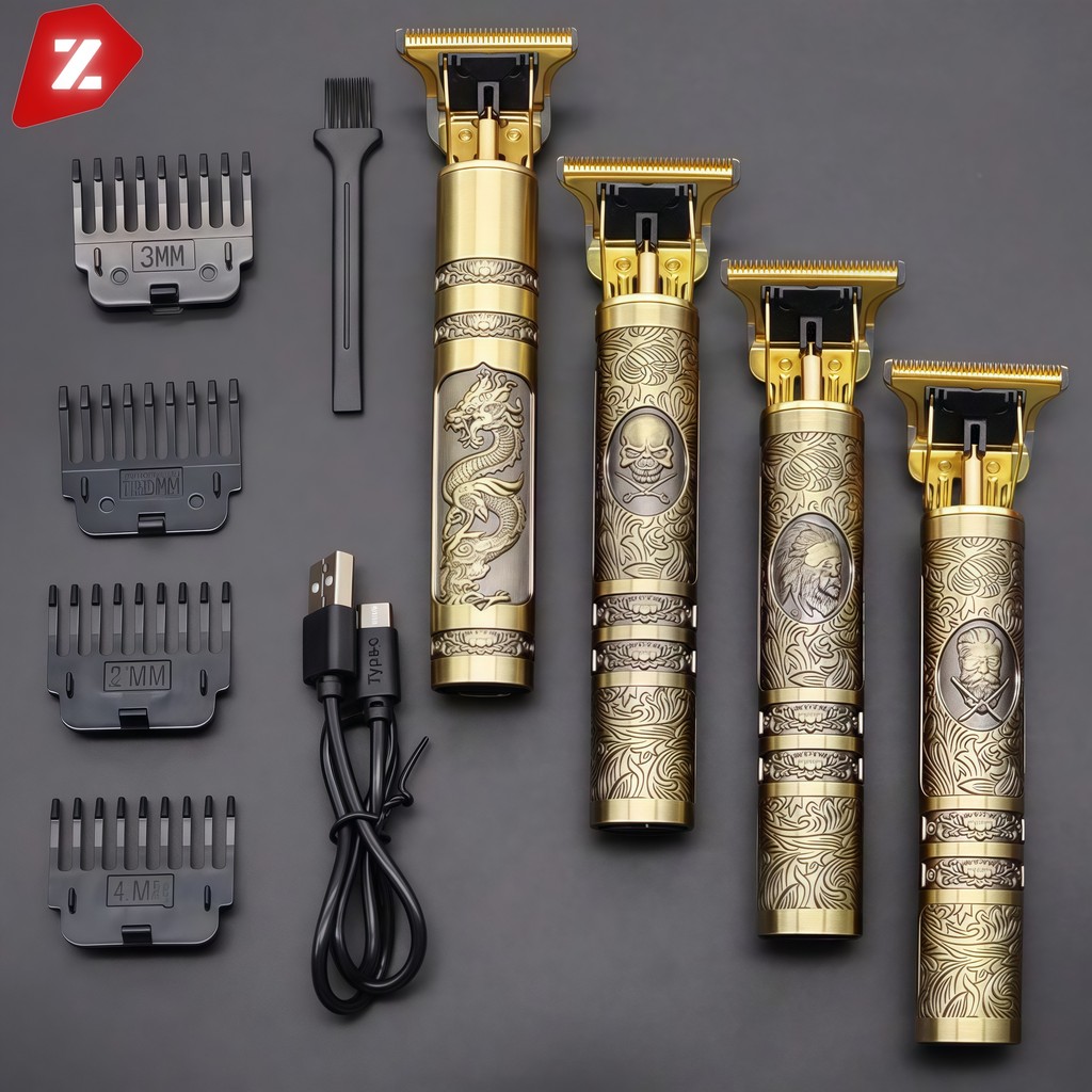 Máquina de Cortar  Cabelo e Barba Masculina, Barbeador Elétrico e Aparador Profissional
