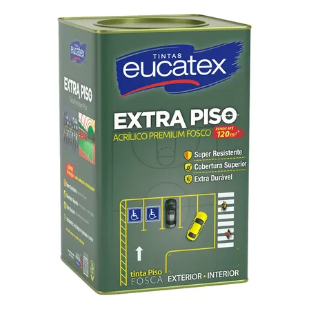 Tinta Eucatex Extra Piso Premium 18 Acabamento Fosco Cor Cinza Escuro | Lata 18 Litros