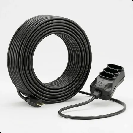 Extensão Elétrica 30 Metros Reforçada 3 Tomadas Cabo Resistente 10a 20a Bivolt Uso Profissional Residencial Obra Alta Durabilidade