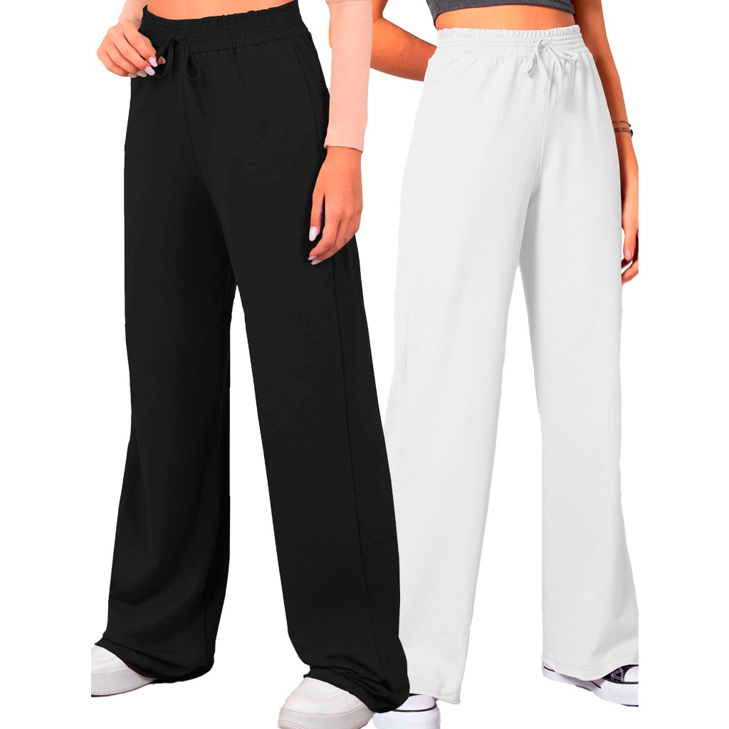 Calça Fashion Cintura Alta Lisa Street Style Sem Estampa Visual Estruturada Looks Tendência